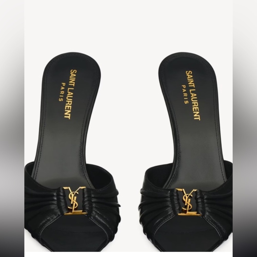 Saint Laurent Black Mules with Gold Accent
Babylon